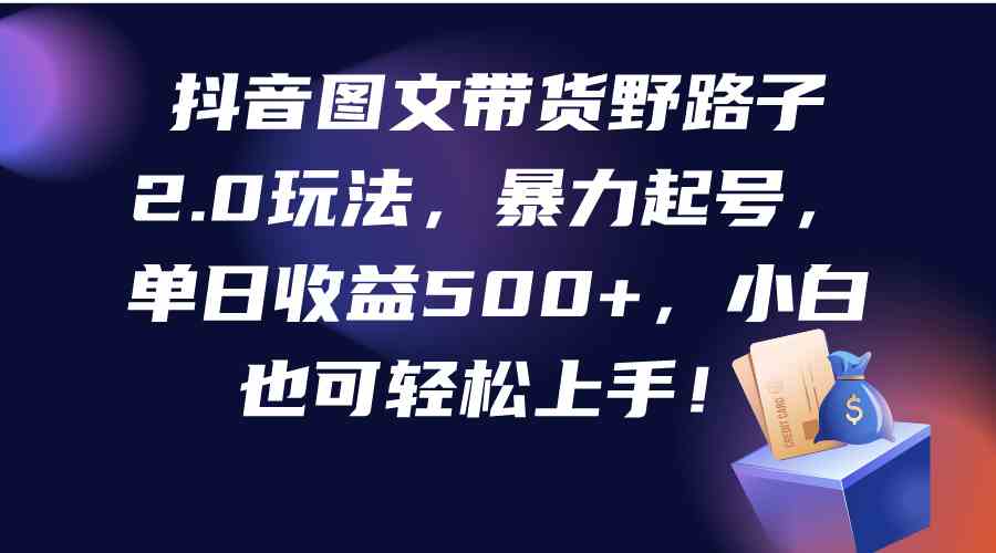 （9790期）抖音图文带货野路子2.0玩法，暴力起号，单日收益500+，小白也可轻松上手！-伊亚库