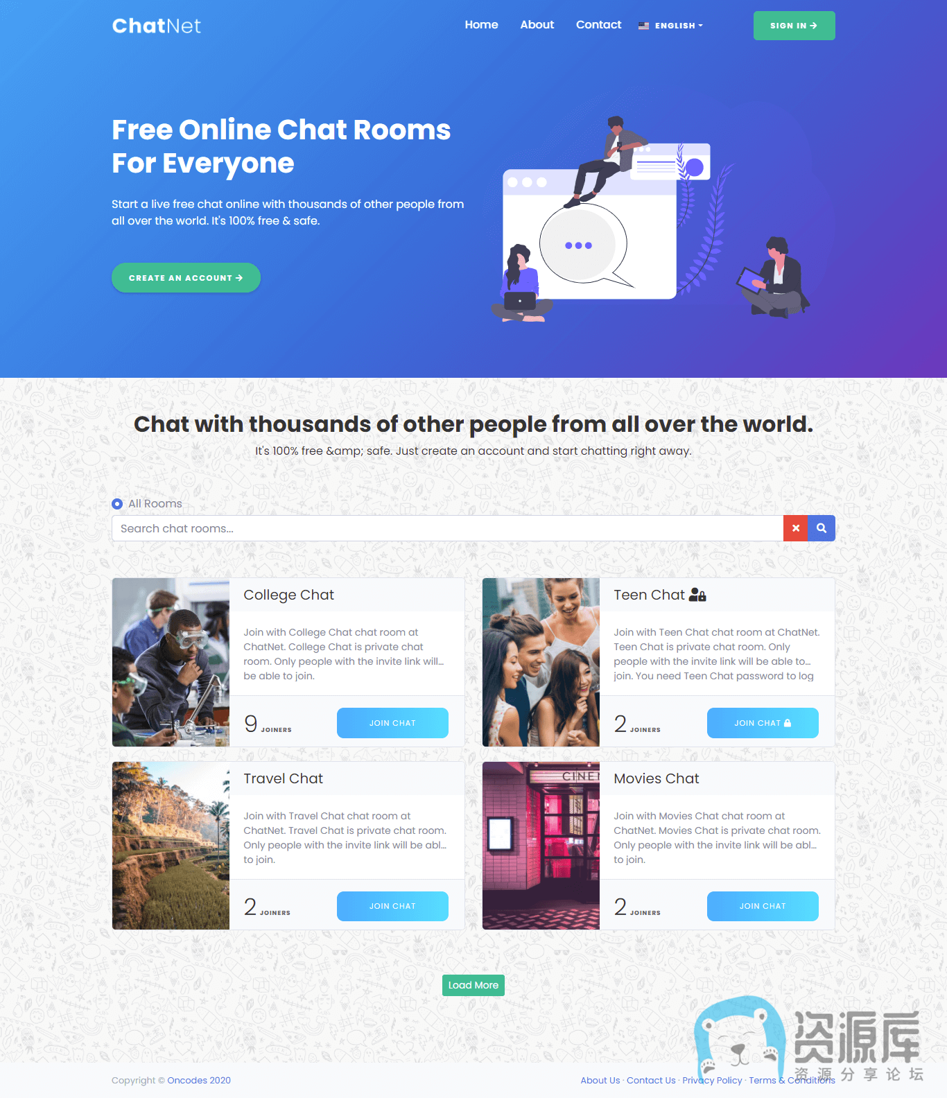 ChatNet -PHP聊天室和私人聊天程序 v1.9-伊亚库