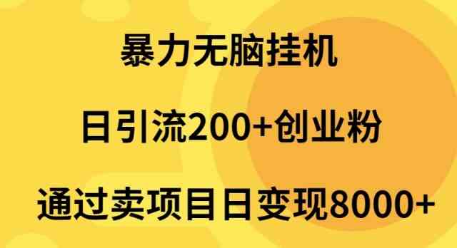 (9788期)暴力无脑挂机日引流200+创业粉通过卖项目日变现2000+-伊亚库