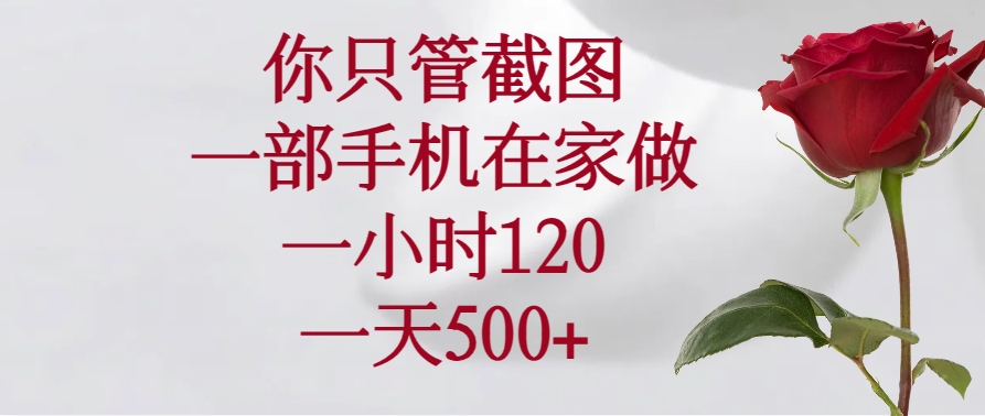 （14248期）你只管截图，一部手机在家做，一小时120，一天500+-伊亚库