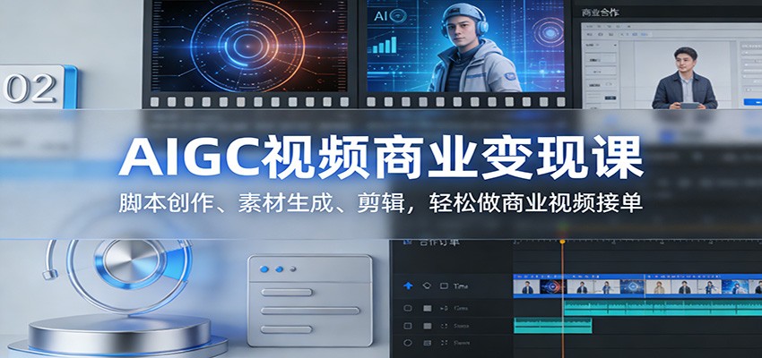 AIGC视频商业变现课：脚本创作、素材生成、剪辑，轻松做商业视频接单-伊亚库
