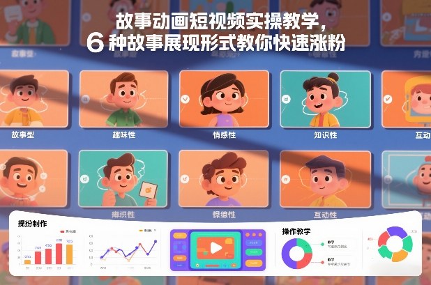 故事动画短视频实操教学，6种故事展现形式教你快速涨粉-伊亚库