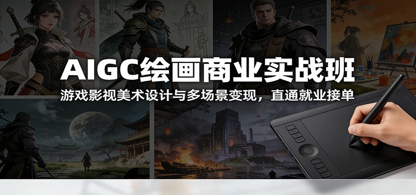 AIGC绘画商业实战班：游戏影视美术设计与多场景变现，直通就业接单-伊亚库