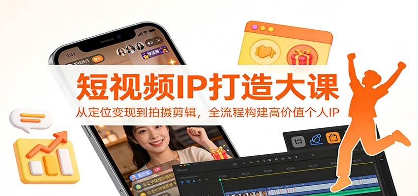 短视频IP打造大课：从定位变现到拍摄剪辑，全流程构建高价值个人IP-伊亚库