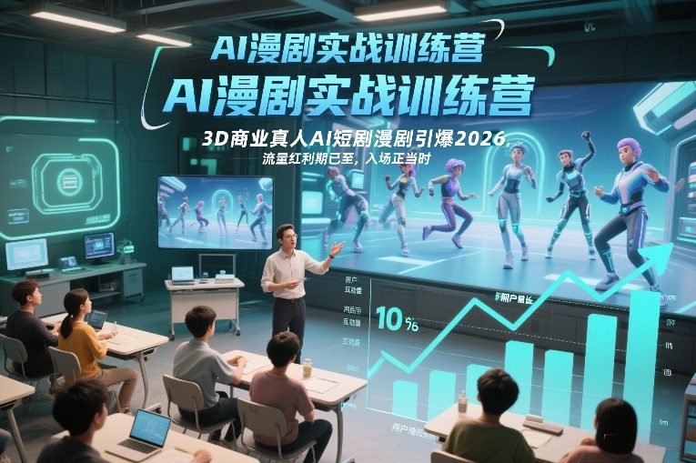 AI漫剧实战训练营，3D商业真人AI短剧漫剧引爆2026，流量红利期已至，入场正当时-伊亚库