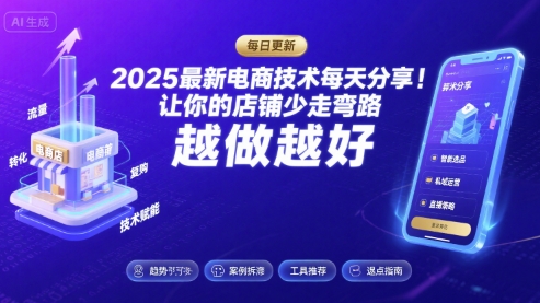 2025最新电商技术每天分享，让你的店铺少走弯路，越做越好(更新11月)-伊亚库
