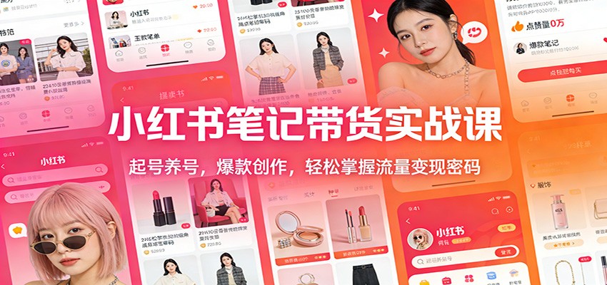 小红书笔记带货实战课：起号养号，爆款创作，轻松掌握流量变现密码-伊亚库