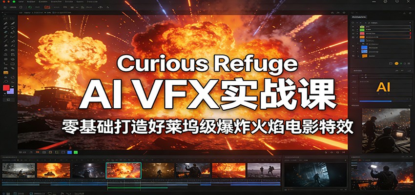 Curious Refuge AI VFX实战课，零基础打造好莱坞级爆炸火焰电影特效-伊亚库