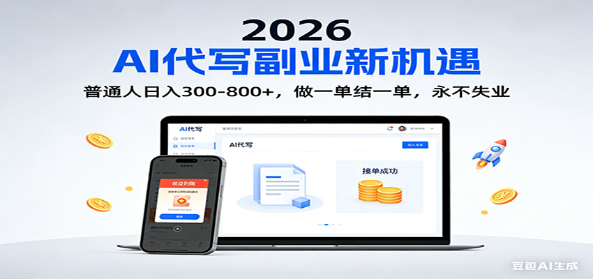 2026 副业首选!AI 代写日入 300-800,普通人0门槛,做一单结一单!-伊亚库