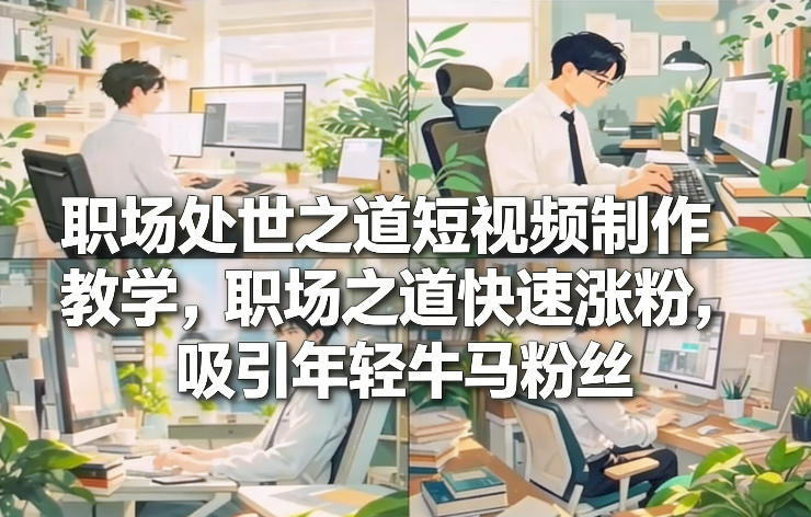 职场处世之道短视频制作教学，职场之道快速涨粉，吸引年轻牛马粉丝-伊亚库