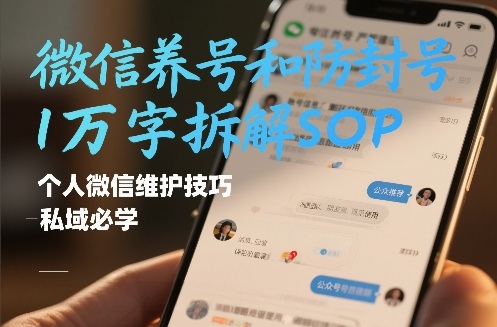 微信养号和防封号1万字拆解SOP，个人微信维护技巧，私域必学【文档】-伊亚库