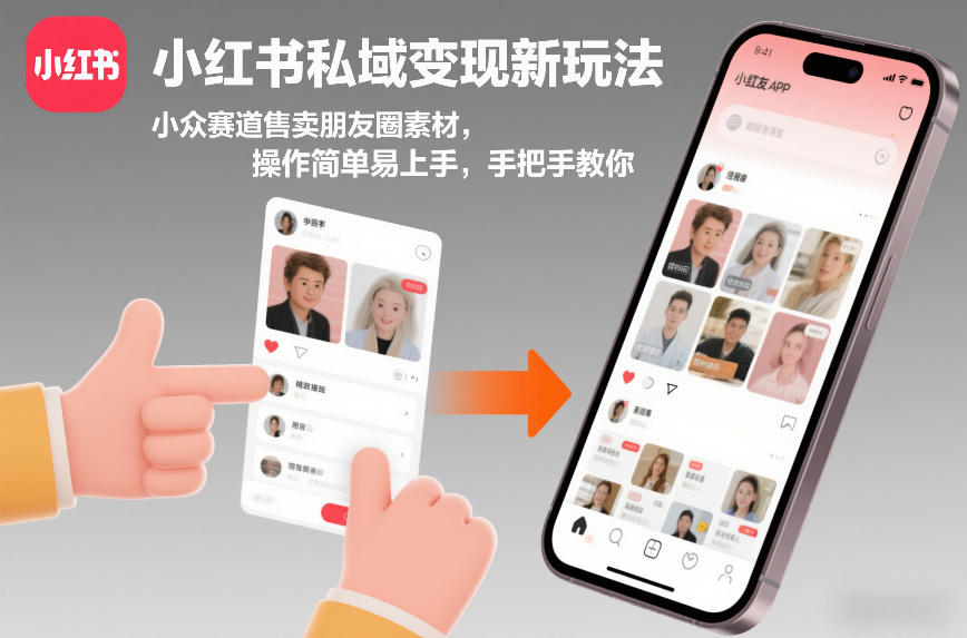 小红书私域变现新玩法，小众赛道售卖朋友圈素材，操作简单易上手，手把手教你-伊亚库
