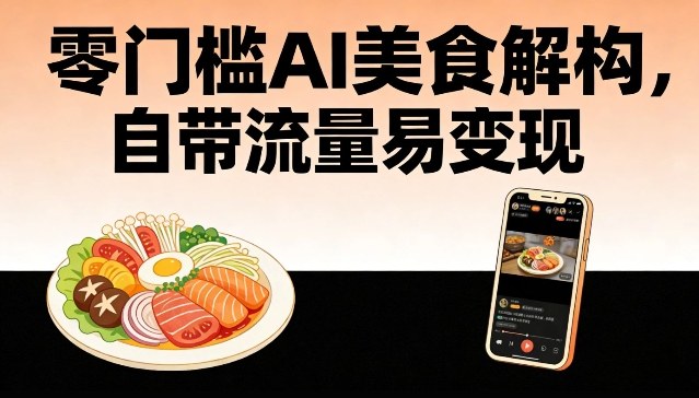 零门槛AI美食解构，自带流量易变现-伊亚库