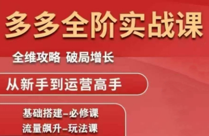 大炮·拼多多全阶实战课程(更新2026)-伊亚库