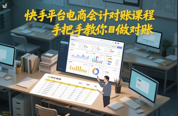 快手平台电商会计对账课程，手把手教你做对账-伊亚库