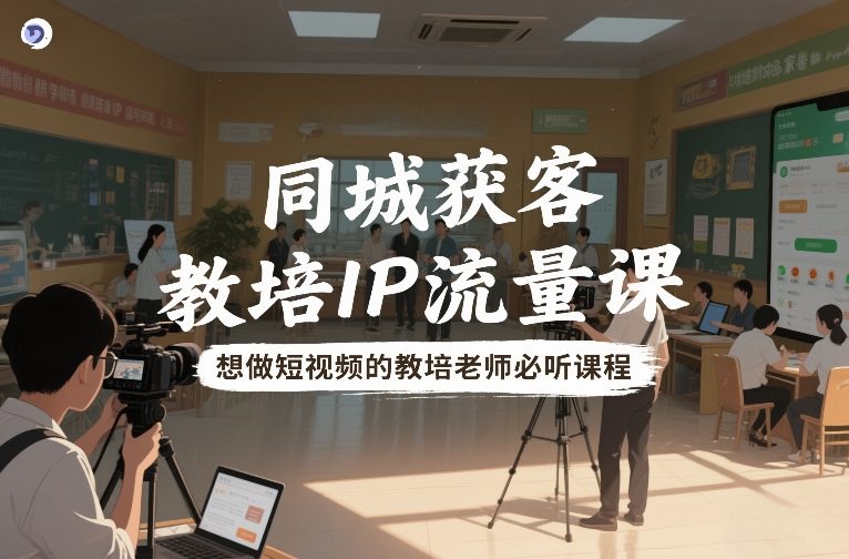 同城获客，教培IP流量课，想做短视频的教培老师必听课程-伊亚库