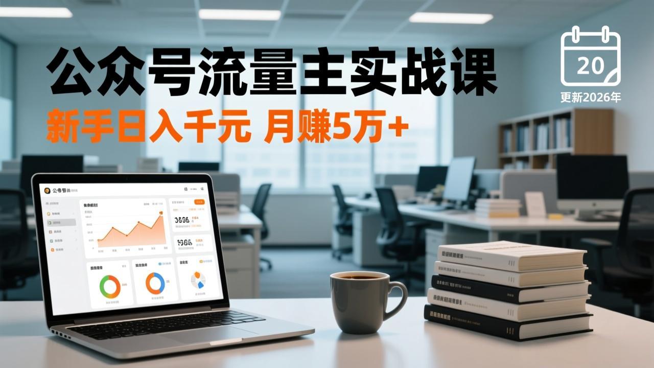 公众号流量主实战课，爆文写作、流量池运营、多平台分发，新手日入千元月赚5万+更新2026年-伊亚库