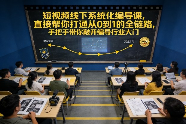 短视频线下系统化编导课，直接帮你打通从0到1的全链路，手把手带你敲开编导行业大门-伊亚库