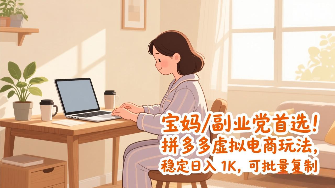 宝妈 / 副业党首选！拼多多虚拟电商玩法，稳定日入 1K，可批量复制-伊亚库