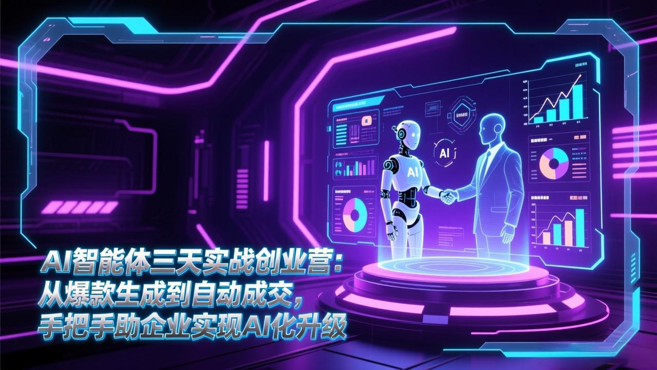 AI智能体三天实战创业营：从爆款生成到自动成交，手把手助企业实现AI化升级-伊亚库