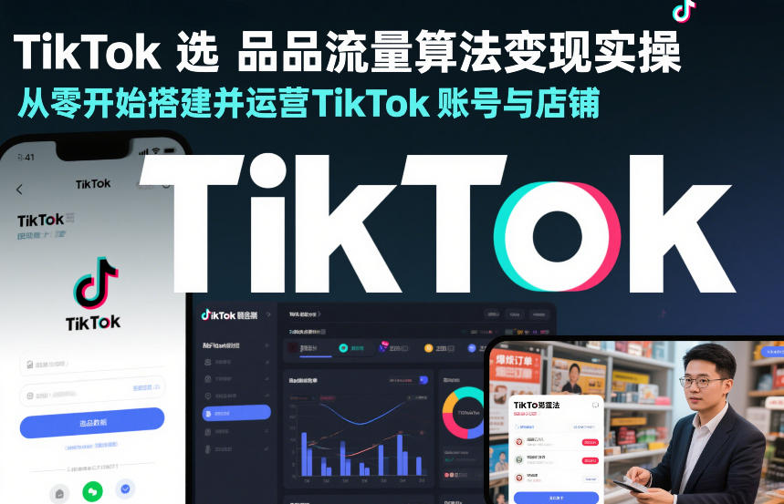 TikTok选品流量算法变现实操，从零开始搭建并运营TikTok账号与店铺-伊亚库