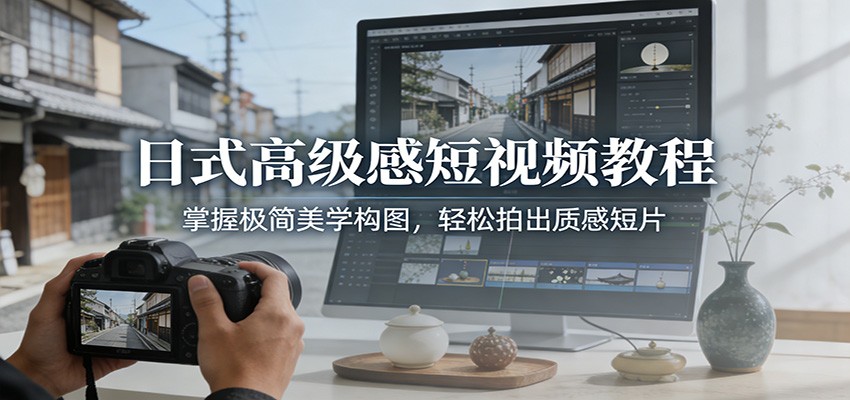 日式高级感短视频教程：掌握极简美学构图，轻松拍出质感短片-伊亚库