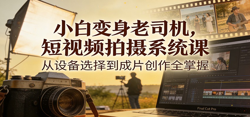小白变身老司机，短视频拍摄系统课，从设备选择到成片创作全掌握-伊亚库