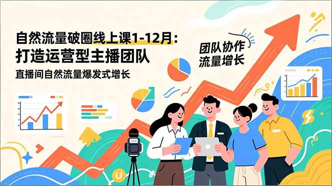 自然流量破圈线上课25年1-12月-更新：打造运营型主播团队 直播间自然流量爆发式增长-伊亚库
