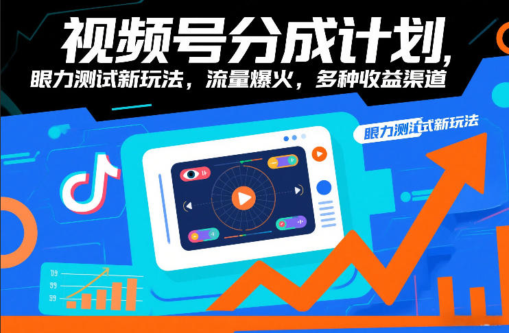 视频号分成计划，眼力测试新玩法，流量爆火，多种收益渠道-伊亚库