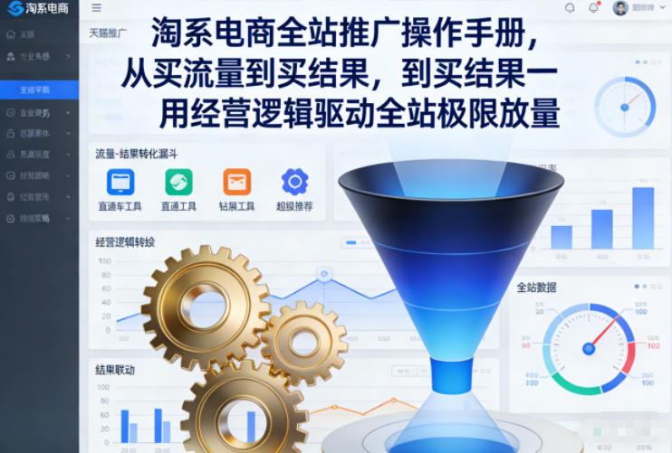 淘系电商全站推广操作手册，从买流量到买结果一用经营逻辑驱动全站极限放量-伊亚库