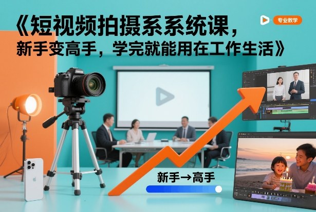 短视频拍摄系统课，新手变高手，学完就能用在工作生活-伊亚库