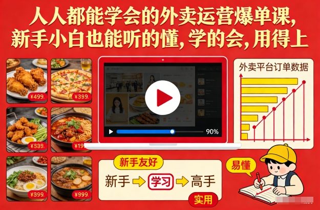 人人都能学会的外卖运营爆单课，新手小白也能听的懂，学的会，用得上-伊亚库