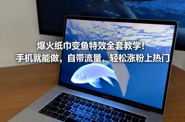 爆火纸巾变鱼特效全套教学！手机就能做，自带流量，轻松涨粉上热门-伊亚库