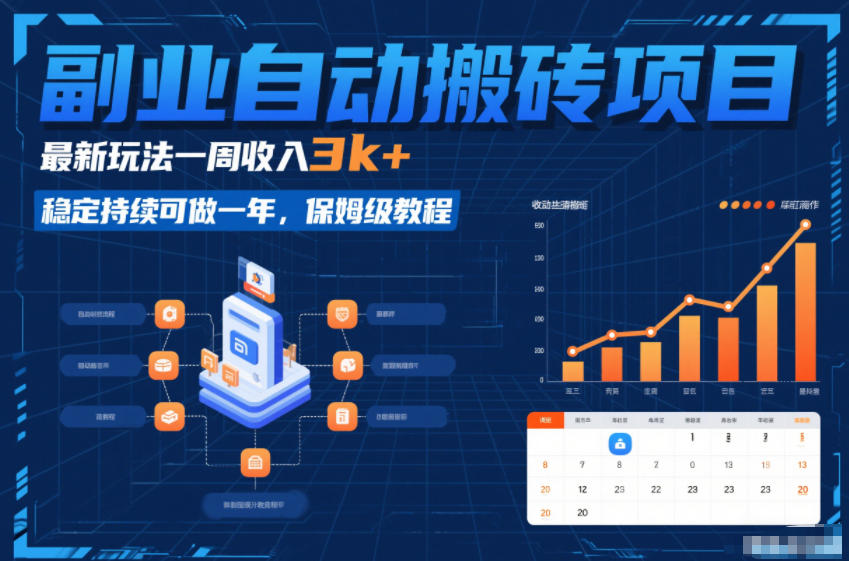 副业自动搬砖项目，最新玩法一周收入3k+，稳定持续可做一年，保姆级教程【揭秘】-伊亚库