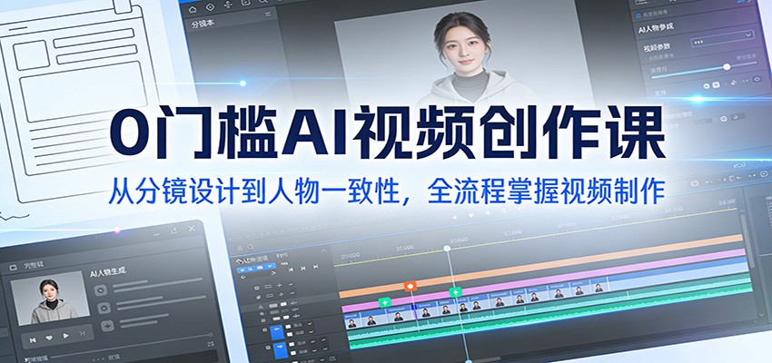 0门槛AI视频创作课：从分镜设计到人物一致性，全流程掌握视频制作-伊亚库