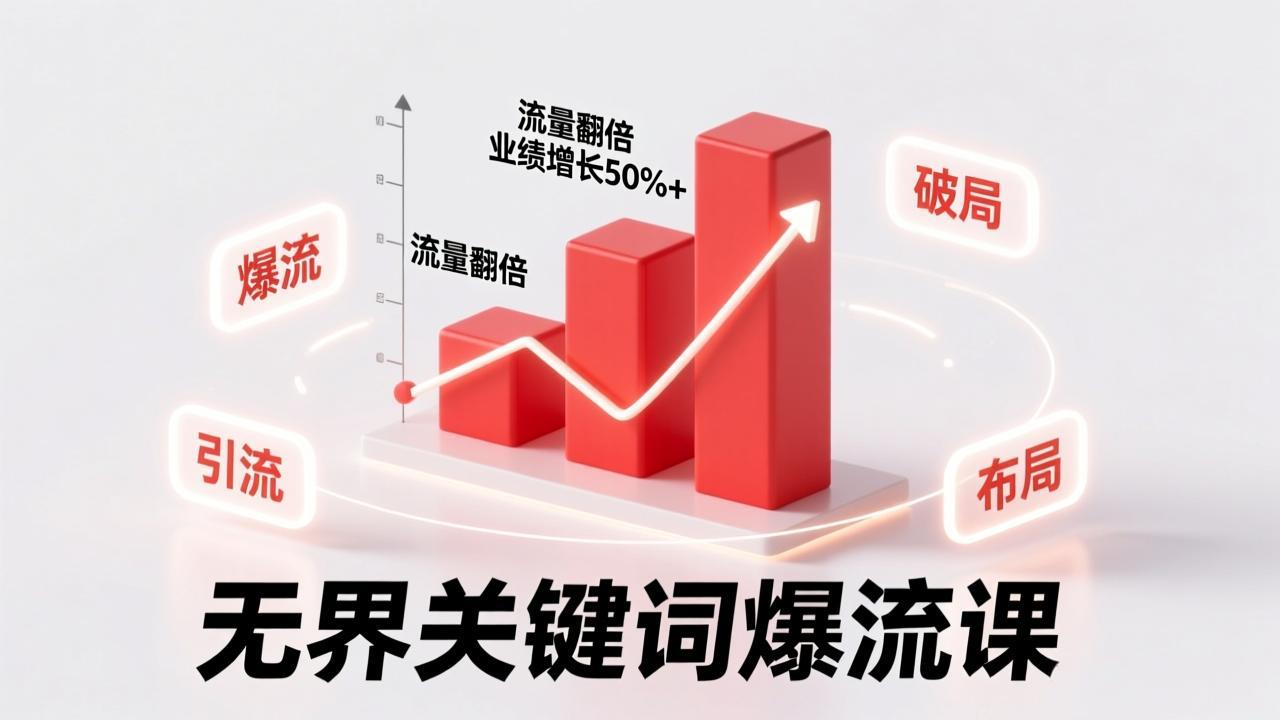 无界关键词爆流课，破局布局逻辑、阶段精准引流，实现流量翻倍，店铺业绩增长50%+。-伊亚库