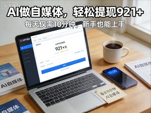 每天花费10分钟，头条号收益921+，用AI做自媒并不难【附视频教程】-伊亚库