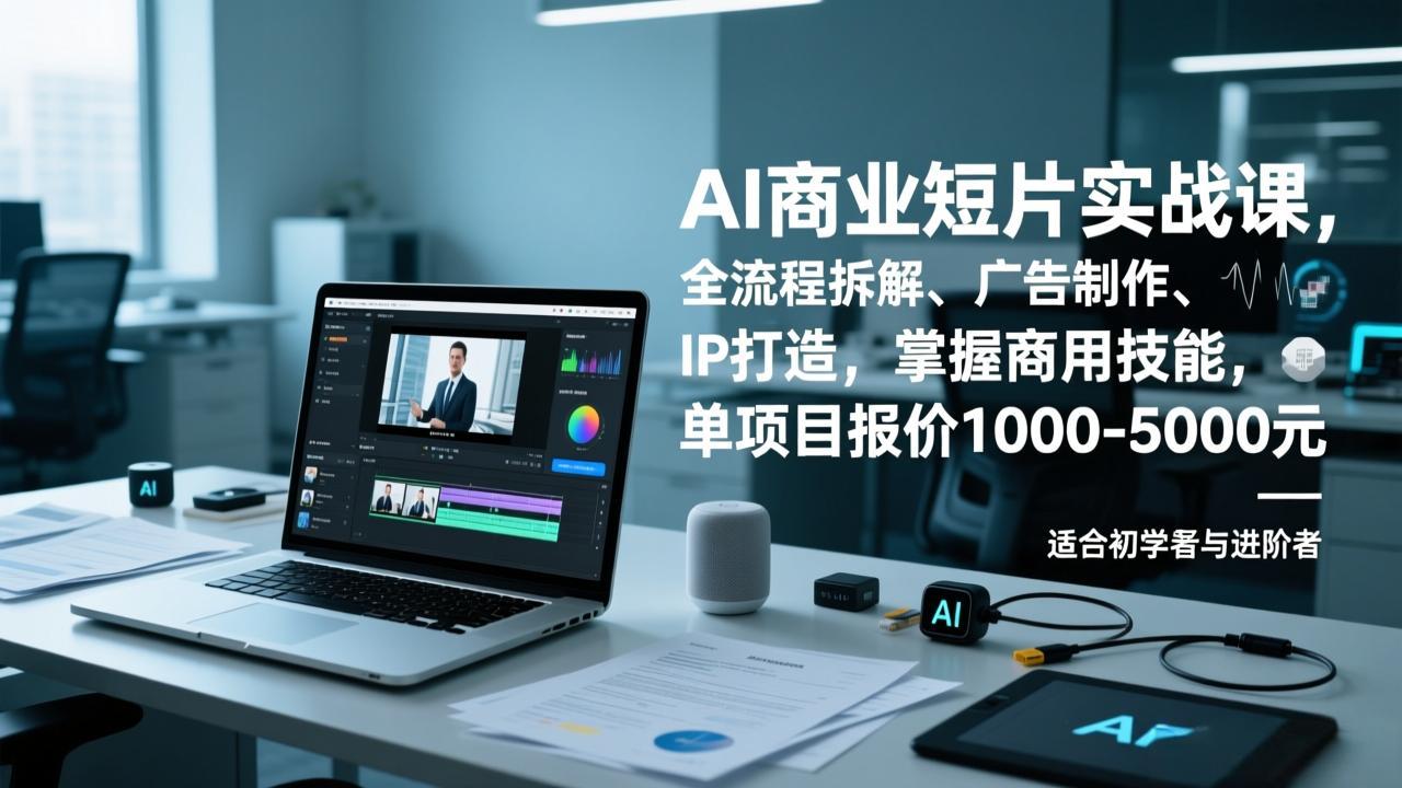 AI商业短片实战课，全流程拆解、广告制作、IP打造，掌握商用技能，单项目报价1000-5000元-伊亚库