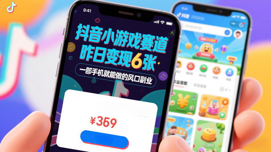 抖音小游戏赛道，昨日变现600+，零基础一部手机就能做的风口副业【揭秘】-伊亚库