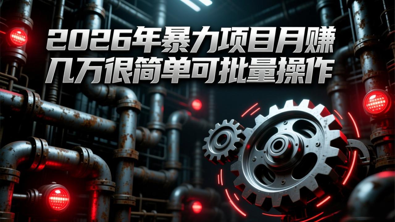 2026年暴力项目月赚几万很简单可批量操作，成本低，利润大-伊亚库