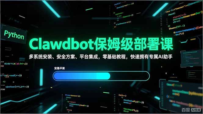 Clawdbot保姆级部署课，多系统安装、安全方案、平台集成，零基础教程，快速拥有专属AI助手-伊亚库
