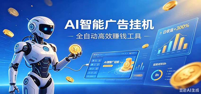 AI智能广告挂机，小白轻松上手，在家自动赚收益-伊亚库