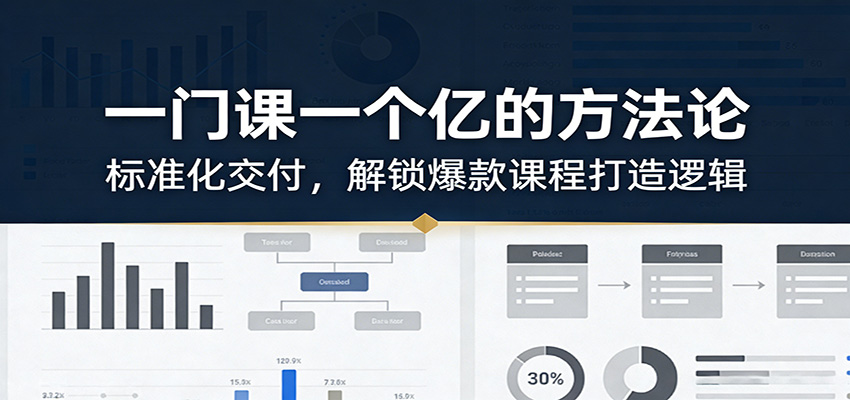 一门课一个亿的方法论：标准化交付，解锁爆款课程打造逻辑-伊亚库
