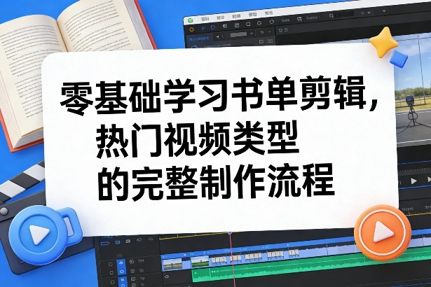 零基础学习书单剪辑，热门视频类型的完整制作流程(更新2026)-伊亚库
