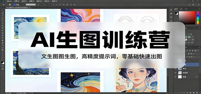 AI生图训练营：文生图图生图，高精度提示词，零基础快速出图-伊亚库