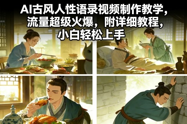 AI古风人性语录视频制作教学，流量超级火爆，附详细教程，小白轻松上手-伊亚库
