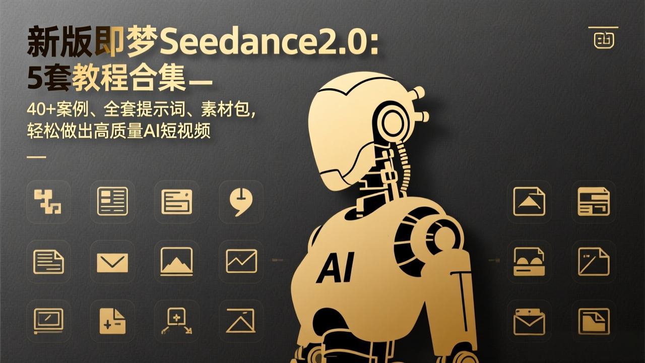 新版即梦Seedance2.0：5套教程合集，40+案例、全套提示词、素材包，轻松做出高质量AI短视频-伊亚库