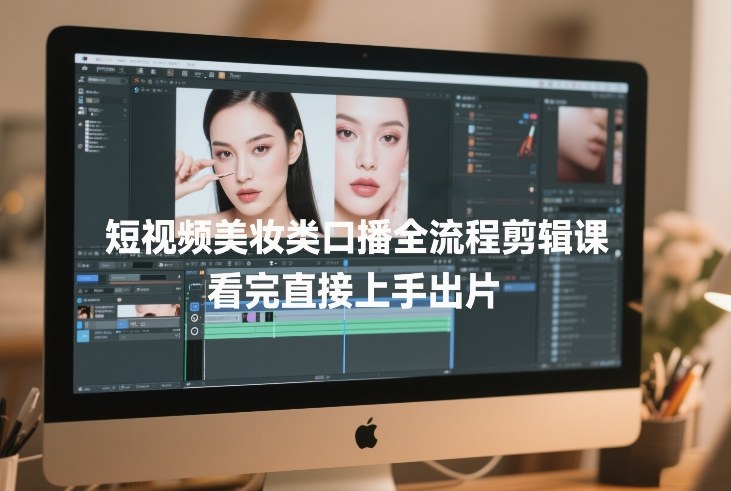 短视频美妆类口播全流程剪辑课，看完直接上手出片-伊亚库