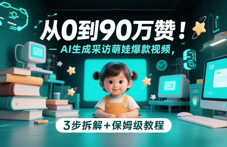 从0到90万赞：AI生成采访萌娃爆款视频，3步拆解+保姆级教程-伊亚库