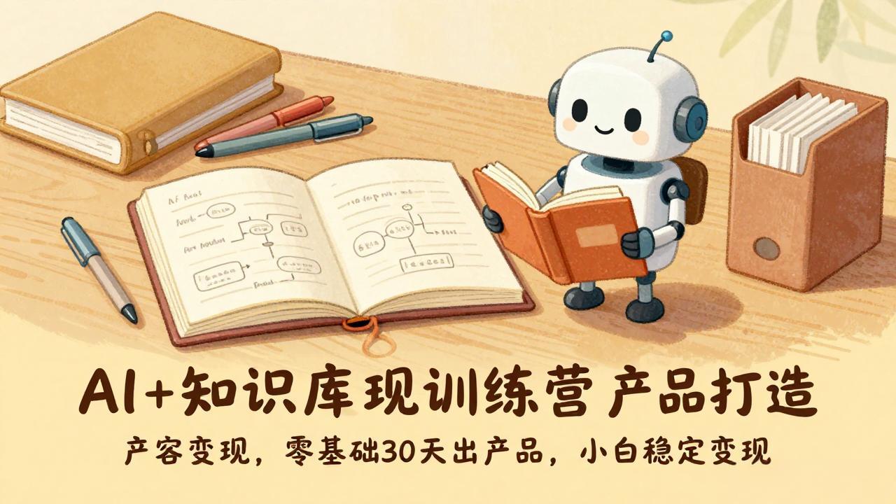AI+知识库变现训练营，产品打造、内容创作、全平台变现，零基础30天出产品，小白稳定变现-伊亚库